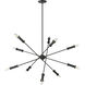 Potiss 10 Light 41 inch Matte Black Chandelier Ceiling Light